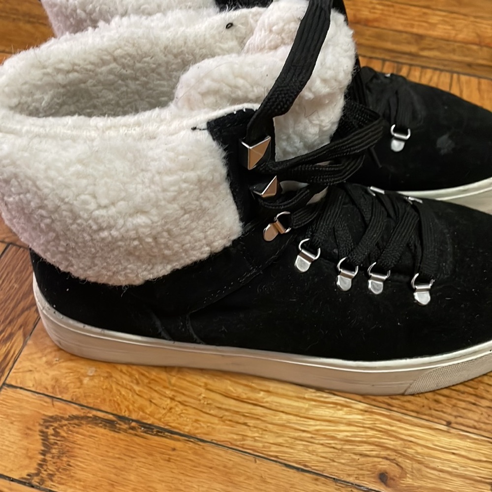 Marc Fisher black high tops with Sherpa. Size 7